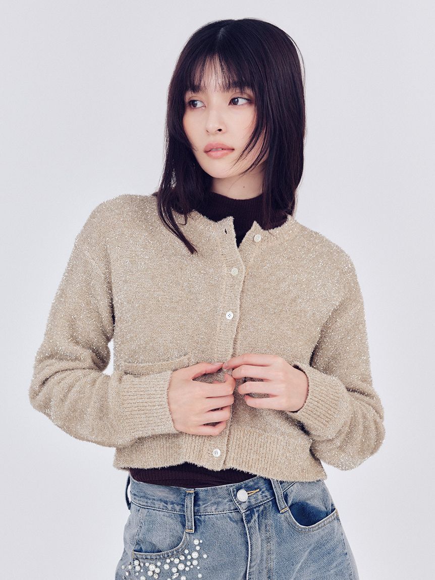 FRAY I.D「スパークルフェザーカーディガン」|カーディガン|BEG