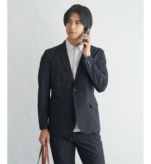 IKKA LOUNGE「【セットアップ対応】BLKライトカノコジャケット」|テーラードジャケット|ネイビーブルー