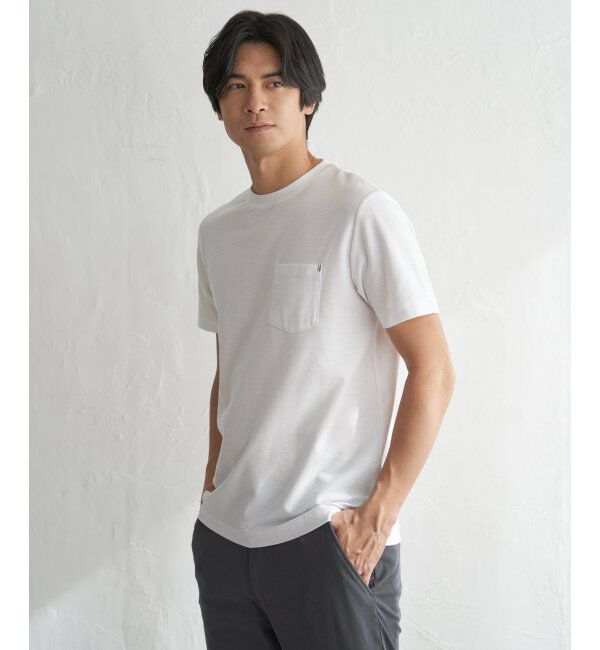 ikka「冷感DRYメランジ梨地Tシャツ」|Tシャツ・カットソー|ホワイト