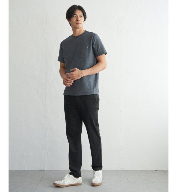 ikka「冷感DRYメランジ梨地Tシャツ」|Tシャツ・カットソー|