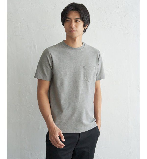 ikka「冷感DRYメランジ梨地Tシャツ」|Tシャツ・カットソー|