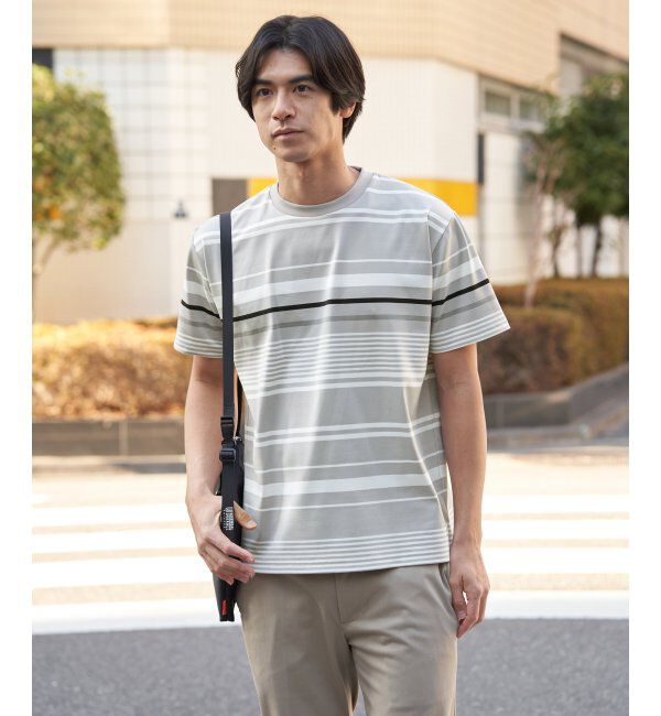 ikka「冷感DRYポンチボーダーTシャツ」|Tシャツ・カットソー|