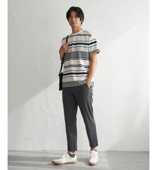 ikka「冷感DRYポンチボーダーTシャツ」|Tシャツ・カットソー|
