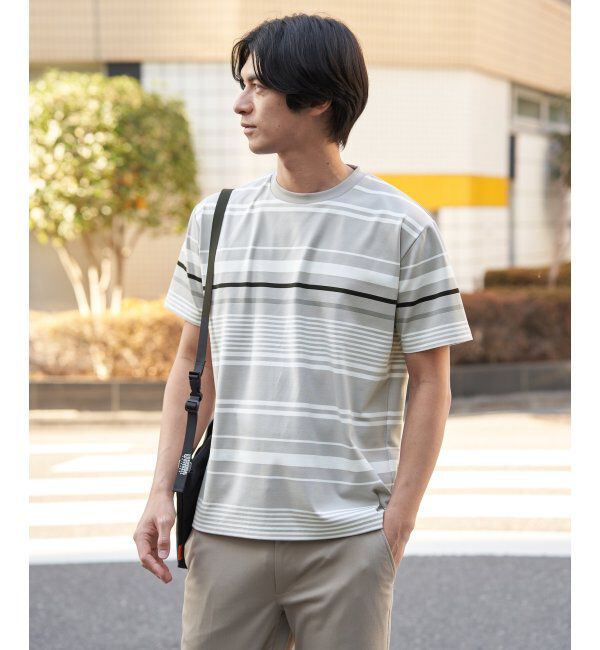 ikka「冷感DRYポンチボーダーTシャツ」|Tシャツ・カットソー|