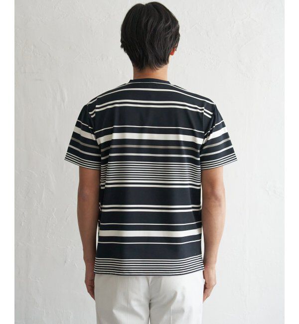 ikka「冷感DRYポンチボーダーTシャツ」|Tシャツ・カットソー|
