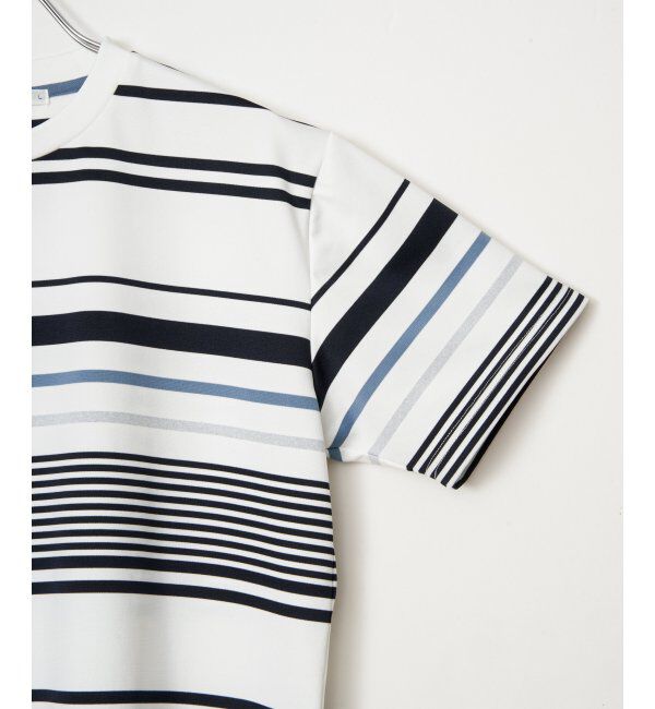 ikka「冷感DRYポンチボーダーTシャツ」|Tシャツ・カットソー|
