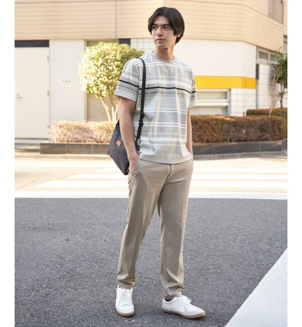 ikka「冷感DRYポンチボーダーTシャツ」|Tシャツ・カットソー|