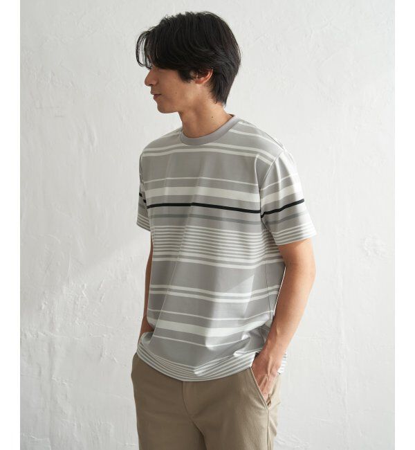 ikka「冷感DRYポンチボーダーTシャツ」|Tシャツ・カットソー|