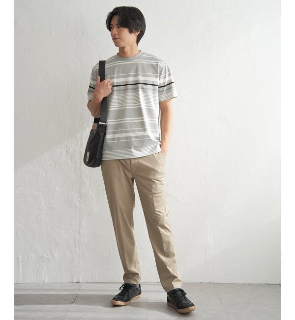 ikka「冷感DRYポンチボーダーTシャツ」|Tシャツ・カットソー|