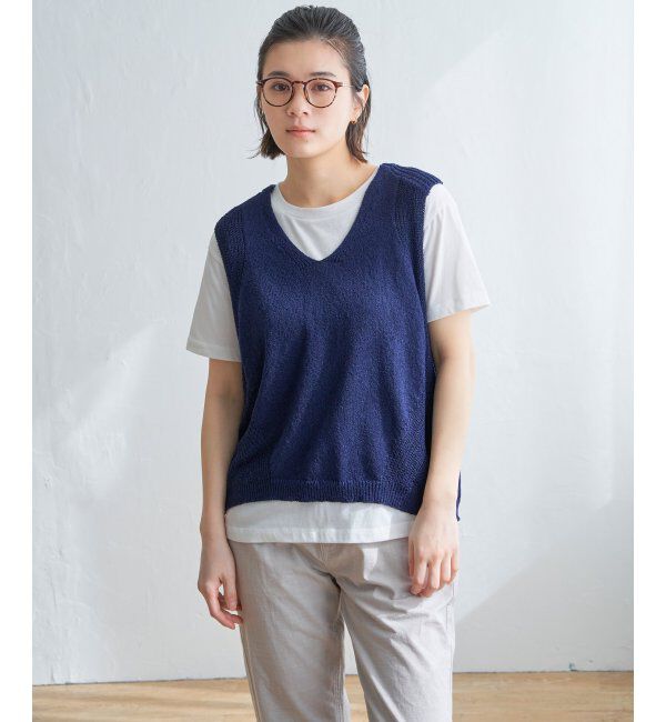 Lbc with Life「ミニブークレ2WAYニットベスト」|ニット・セーター|