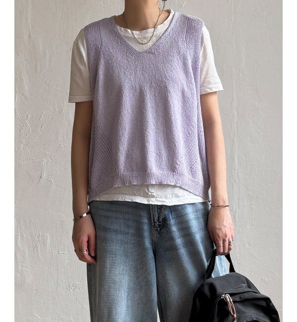 Lbc with Life「ミニブークレ2WAYニットベスト」|ニット・セーター|