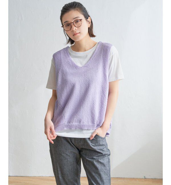 Lbc with Life「ミニブークレ2WAYニットベスト」|ニット・セーター|