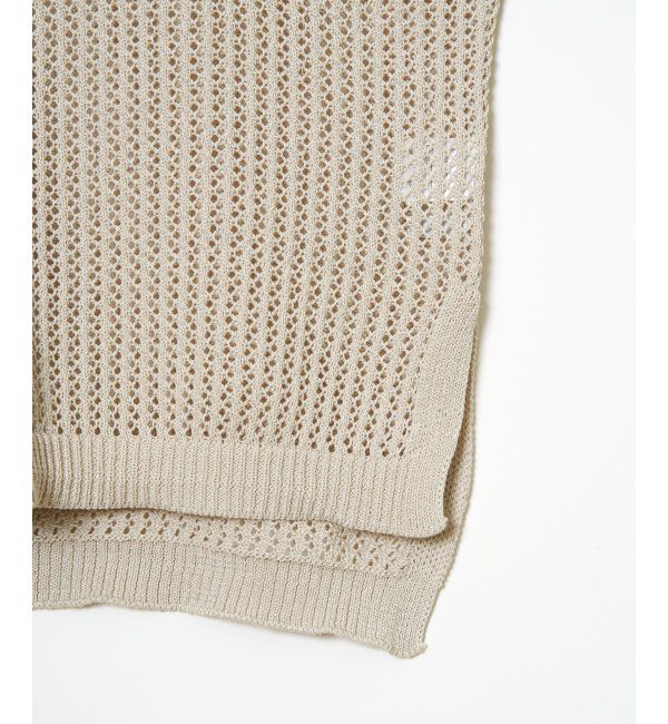 Lbc with Life「透かし柄ラインメッシュニット」|カーディガン|