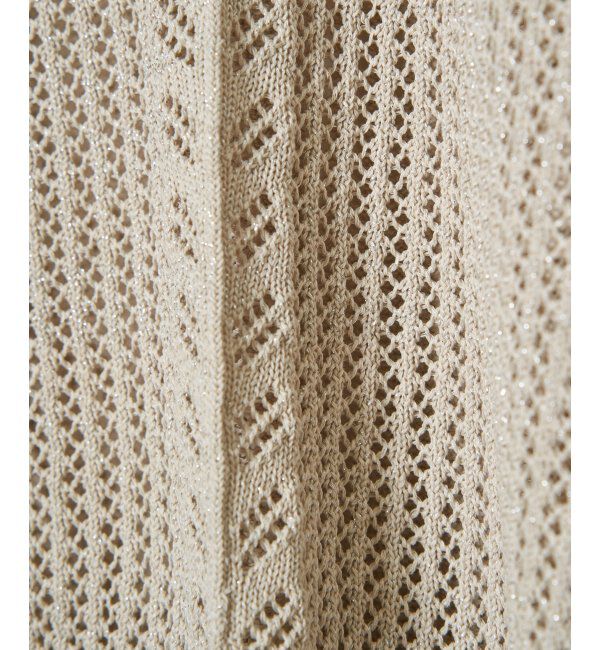 Lbc with Life「透かし柄ラインメッシュニット」|カーディガン|