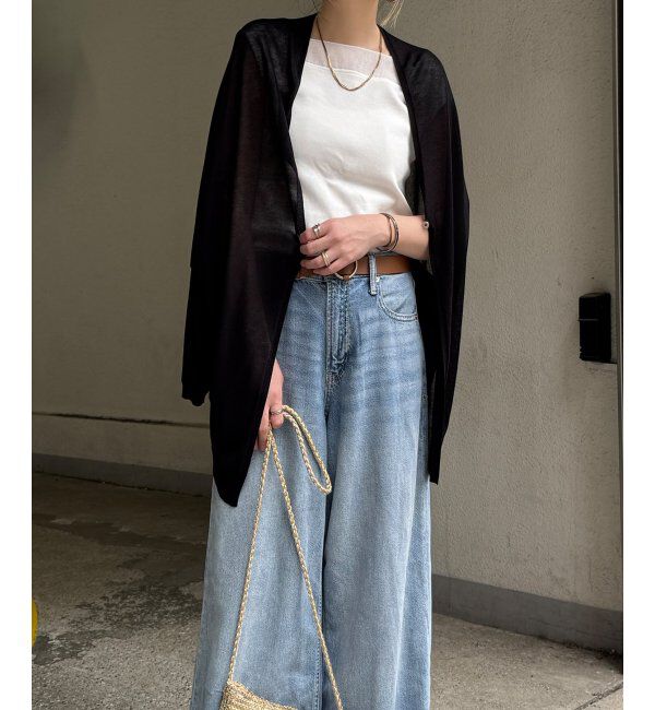 Lbc with Life「さらひやワンボタントッパーカーディガン」|カーディガン|