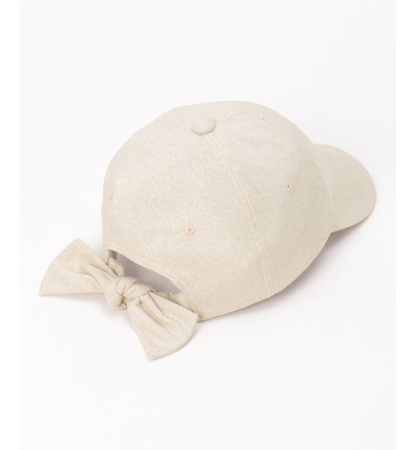 Lbc with Life「リネン混後ろリボンキャップ」|その他|オフホワイト