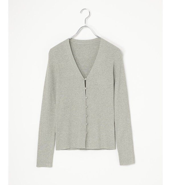 VENCE share style「ボタンアクセントVネックカーディガン」|カーディガン|チャコール