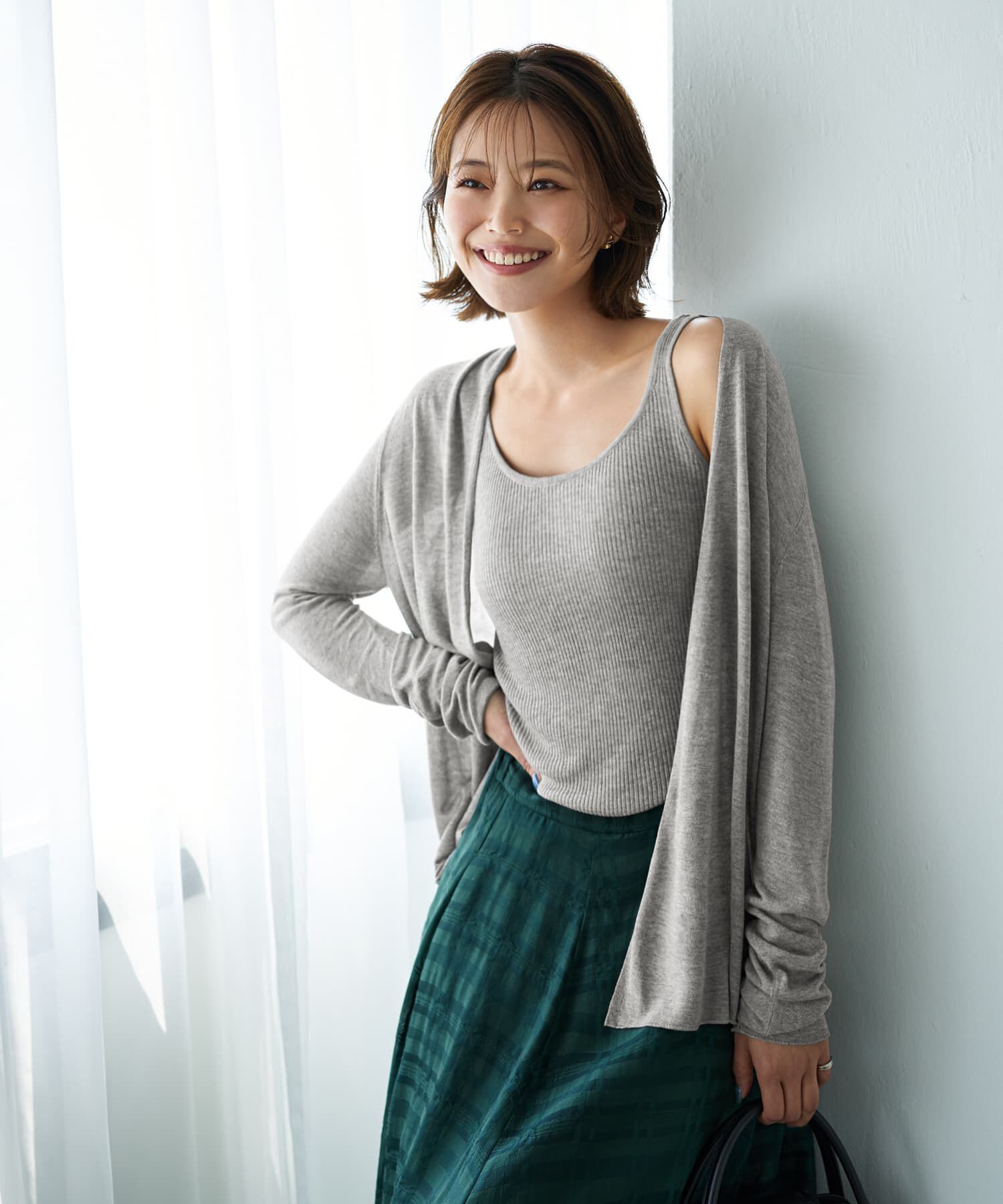 STYLE DELI「薄手なヌケ感とろみニットカーデセット」|Tシャツ・カットソー|