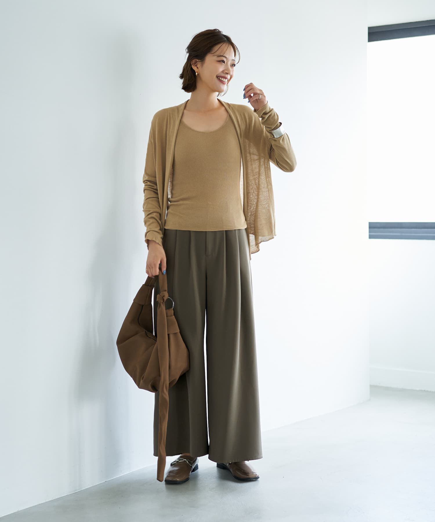 STYLE DELI「薄手なヌケ感とろみニットカーデセット」|Tシャツ・カットソー|