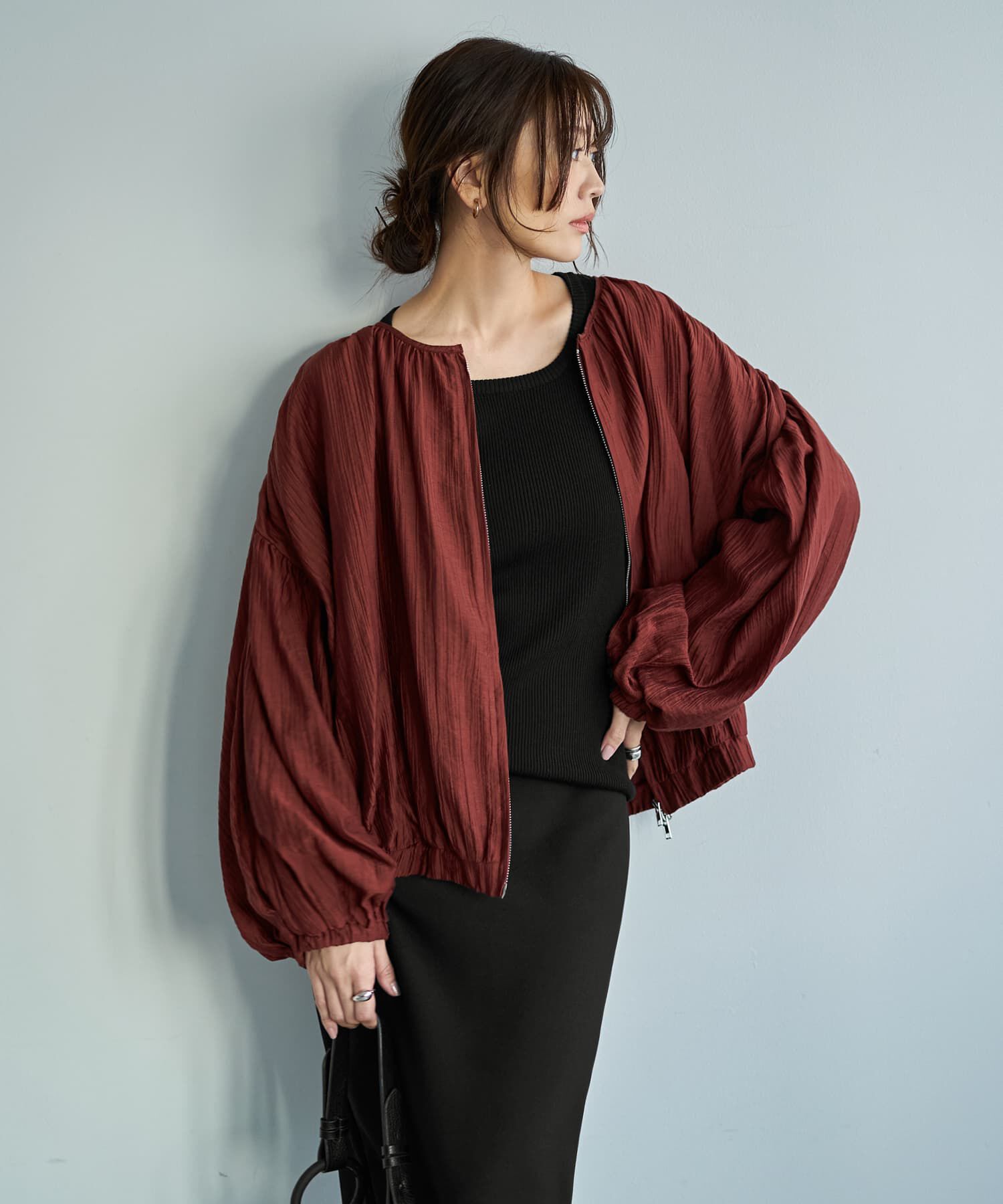 STYLE DELI「便利な楊柳ブラウスブルゾン」|カーディガン|