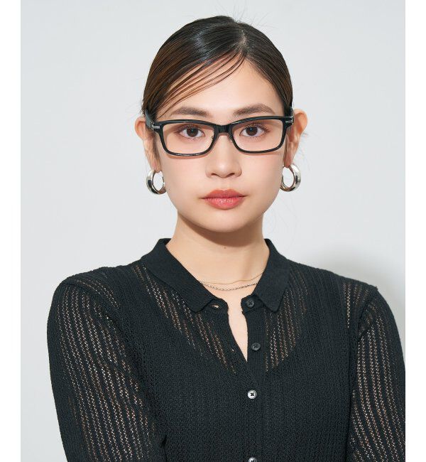  「ウェリントン型 メガネ | レザー調 ラバーテンプル ズレ落ち防止 メンズ ビジネス レンズ交換券付」|メガネ|ブラック