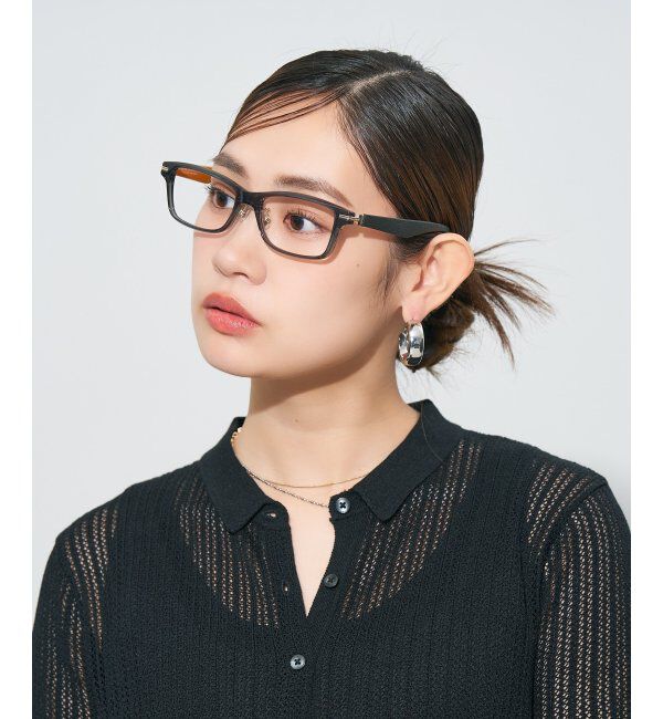  「ウェリントン型 メガネ | レザー調 ラバーテンプル ズレ落ち防止 メンズ ビジネス レンズ交換券付」|メガネ|