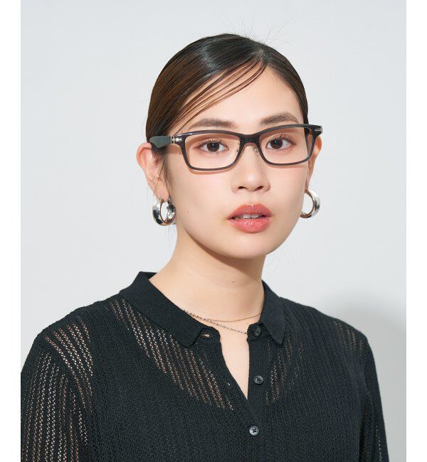  「ウェリントン型 メガネ | レザー調 ラバーテンプル ズレ落ち防止 メンズ ビジネス レンズ交換券付」|メガネ|