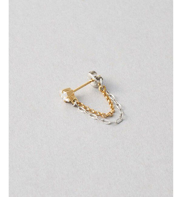 Jouete「ピアス チェーン コンビカラー ジルコニア」|ピアス|