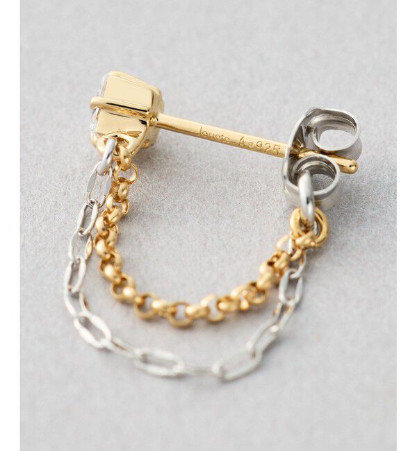 Jouete「ピアス チェーン コンビカラー ジルコニア」|ピアス|