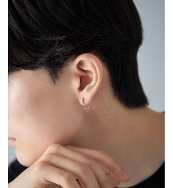 Jouete「ピアス チェーン コンビカラー ジルコニア」|ピアス|