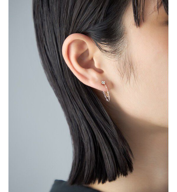 Jouete「ピアス チェーン コンビカラー ジルコニア」|ピアス|