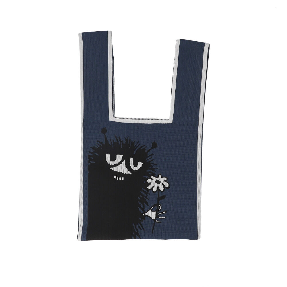 BACKYARD FAMILY「MOOMIN ムーミン ニット マルシェバッグ 通販 マルシェバック 買い物袋 買い物バック」|エコバッグ|ブルー2