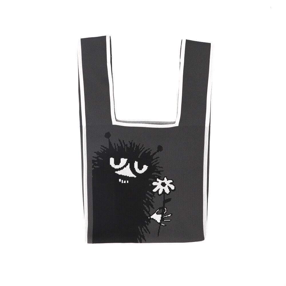 BACKYARD FAMILY「MOOMIN ムーミン ニット マルシェバッグ 通販 マルシェバック 買い物袋 買い物バック」|エコバッグ|グレー2