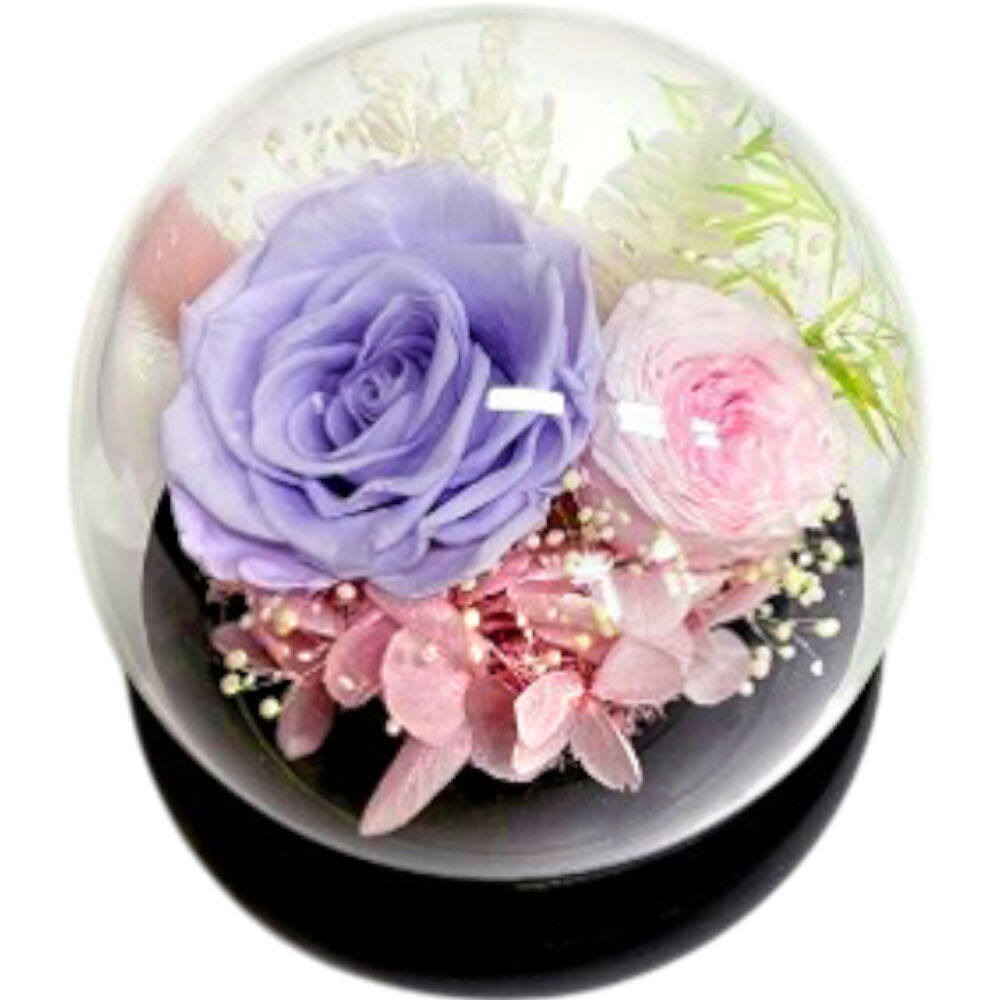 BACKYARD FAMILY「ブリザードフラワ- 通販 フラワーギフト ガラス製 フラワーアレンジメント ガラスドーム お花 花」|その他|パープル1