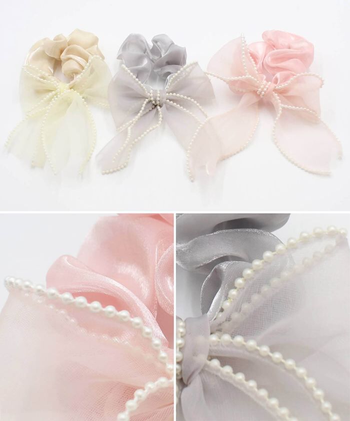 BACKYARD FAMILY「シュシュ 子供 リボン 大きめ パール 通販 ヘアゴム 髪飾り 子ども こども キッズ 女の子」|その他|