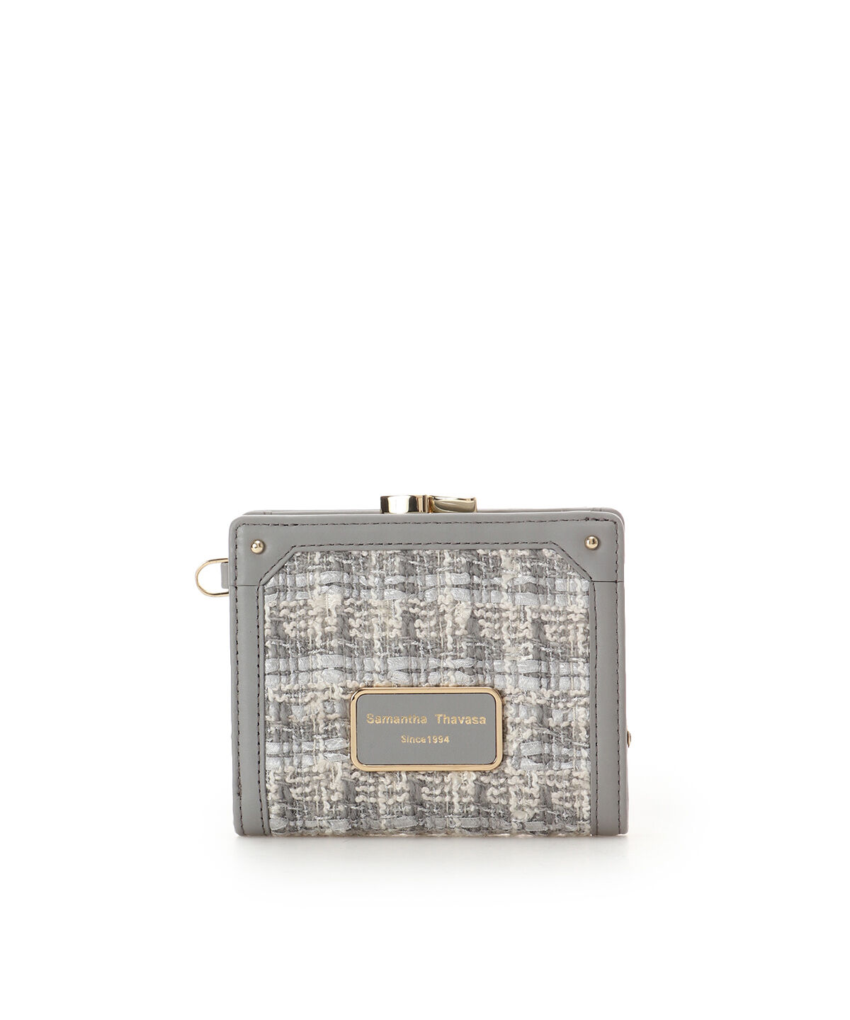 Samantha Thavasa「ファンシーツイード口金折財布」|財布|ライトグレー