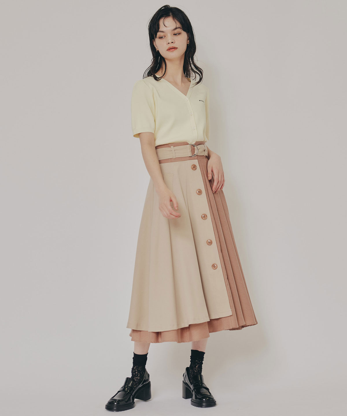 REDYAZEL「ロゴVネックショートスリーブカーディガン」|カーディガン|