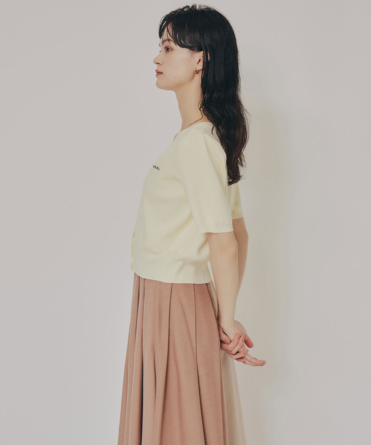 REDYAZEL「ロゴVネックショートスリーブカーディガン」|カーディガン|