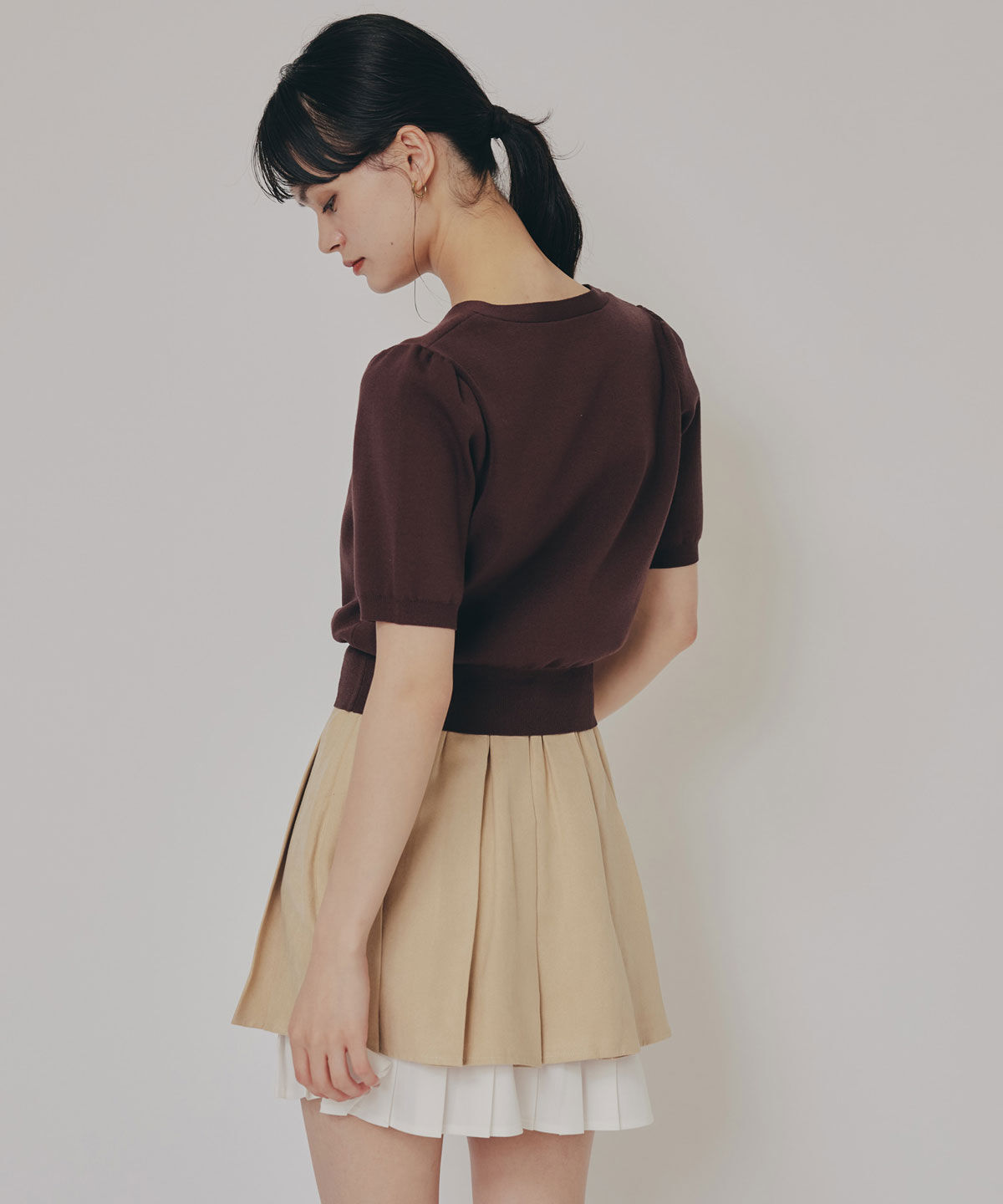 REDYAZEL「ロゴVネックショートスリーブカーディガン」|カーディガン|