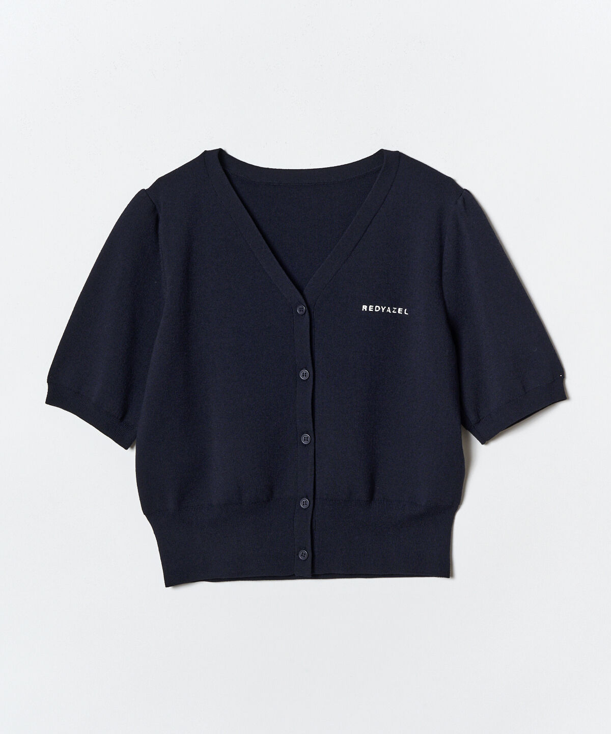 REDYAZEL「ロゴVネックショートスリーブカーディガン」|カーディガン|