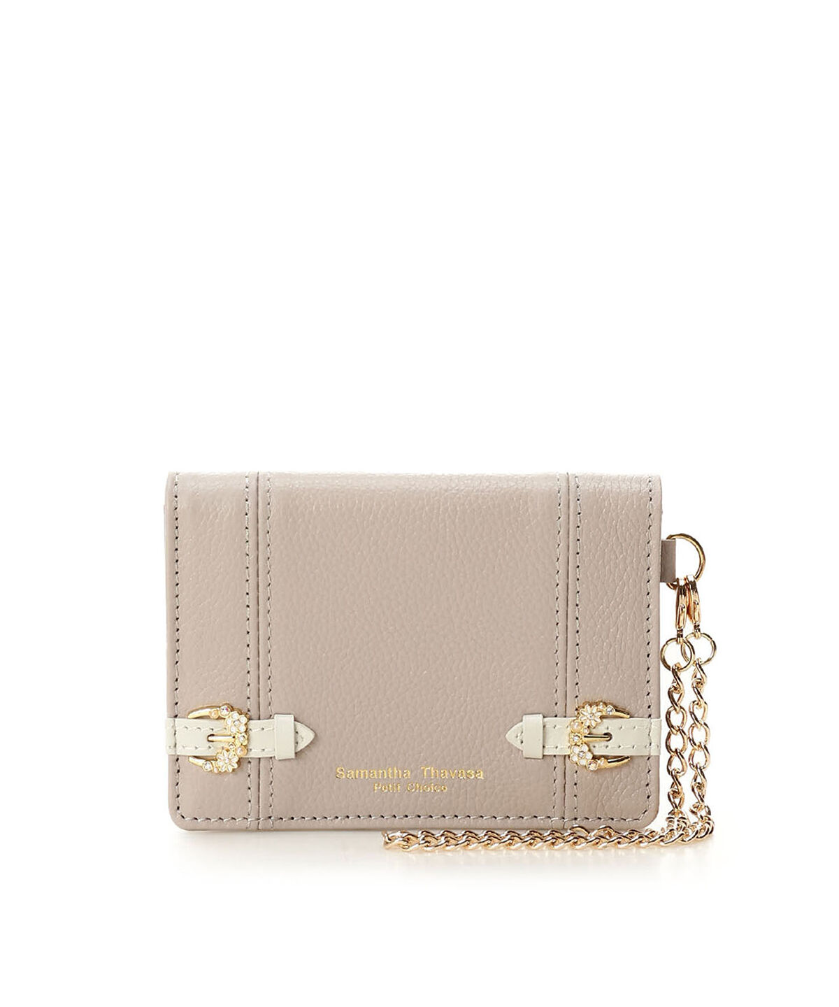 Samantha Thavasa Petit Choice「サイドベルト パスケース」|定期入れ|ベージュ