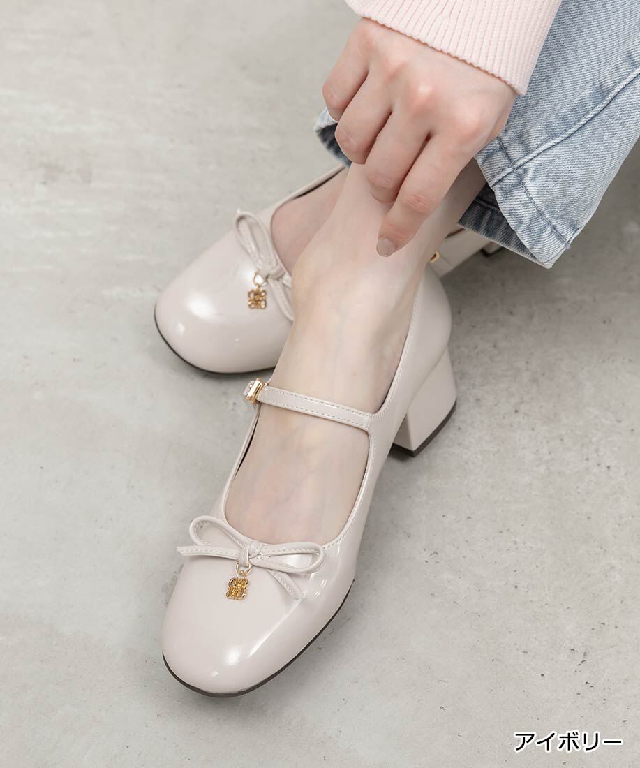  「モノグラムパーツメリージェーンパンプス」|パンプス|アイボリー