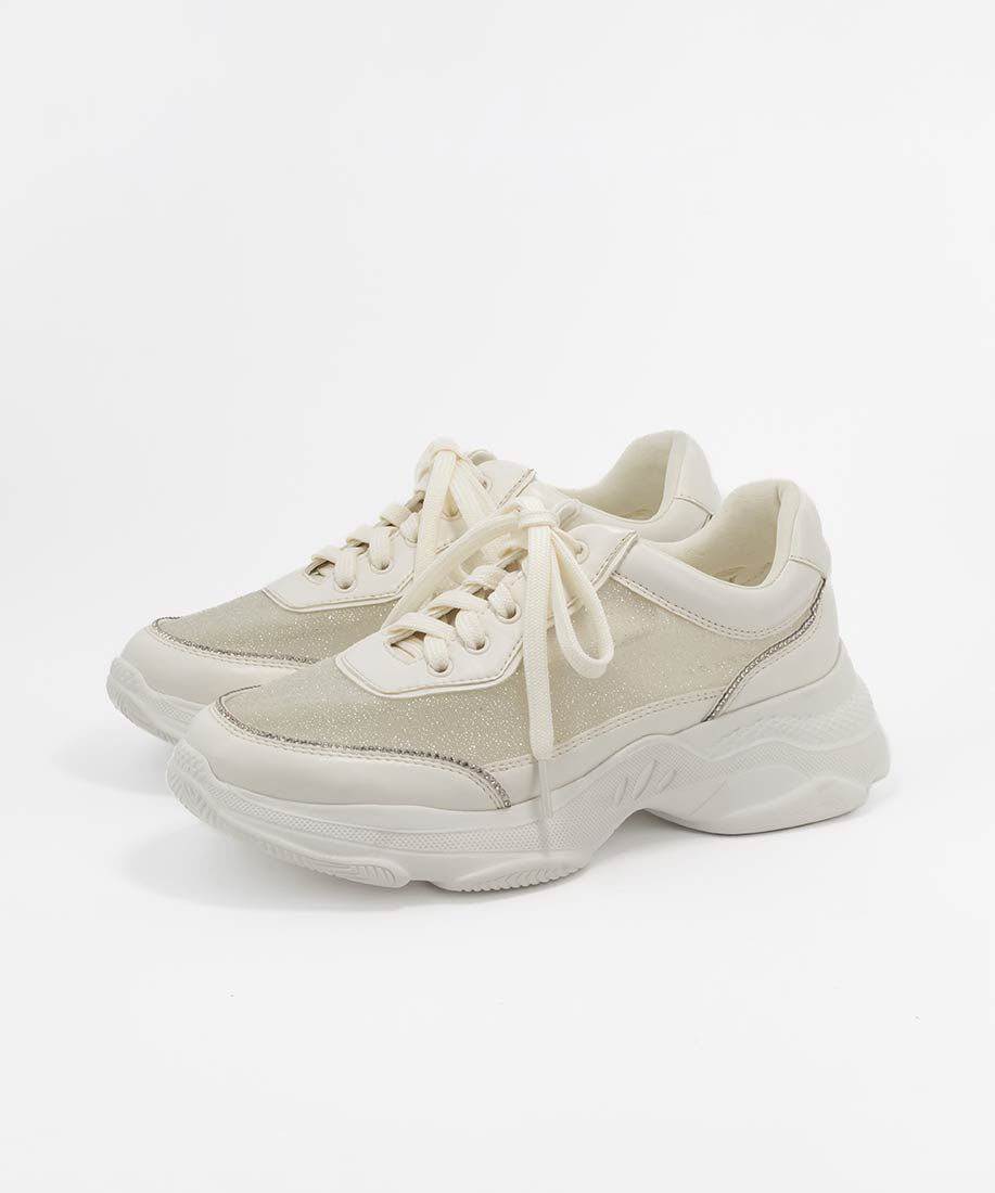  「ビジューライン&times;ラメ シアースニーカー」|スニーカー|