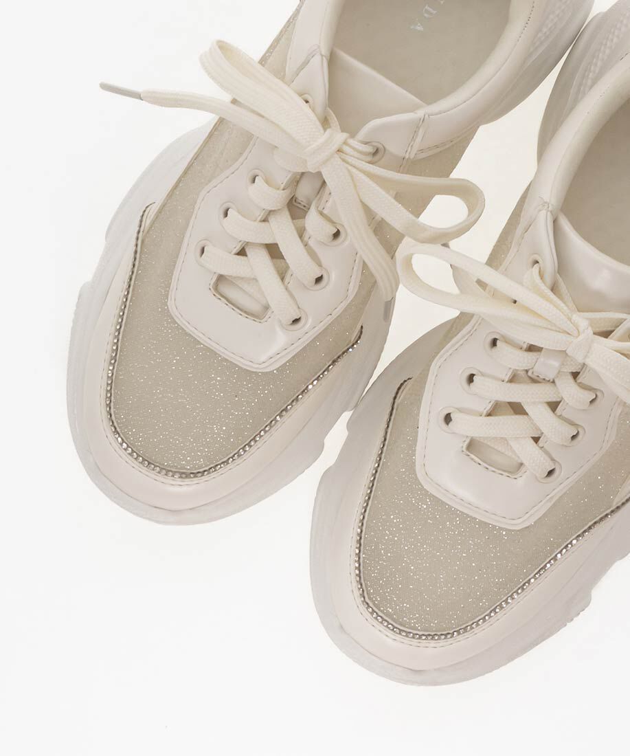 「ビジューライン&times;ラメ シアースニーカー」|スニーカー|