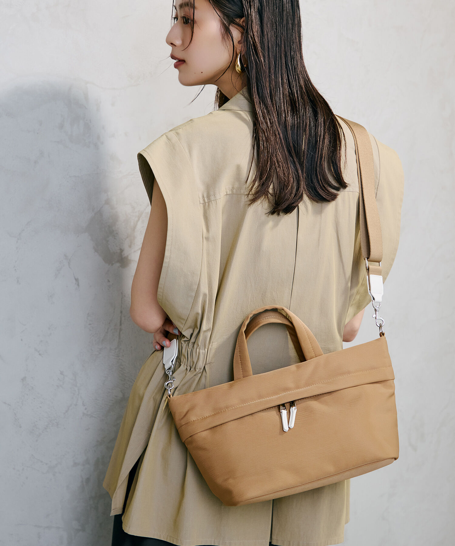 TOPKAPI BREATH「【Breath TOPKAPI】【撥水】マット ナイロン ショルダー付き ミニ トートバッグ」|トートバッグ|