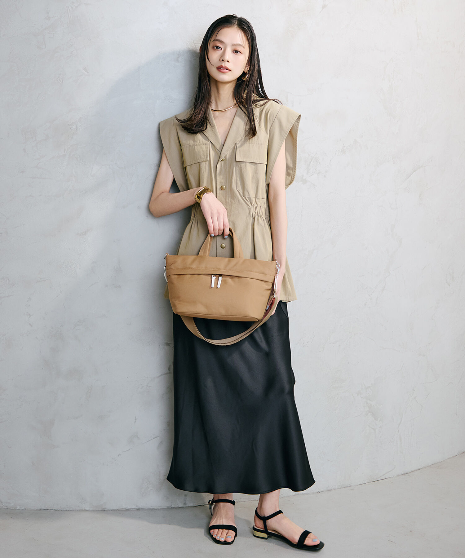 TOPKAPI BREATH「【Breath TOPKAPI】【撥水】マット ナイロン ショルダー付き ミニ トートバッグ」|トートバッグ|