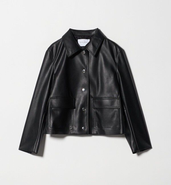 UNITED ARROWS「レザーライク ショートブルゾン」|ブルゾン・スタジャン|BLACK