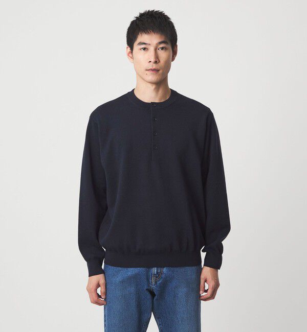 UNITED ARROWS green label relaxing「ダブルフェイス ヘンリーネック ニット」|ニット・セーター|