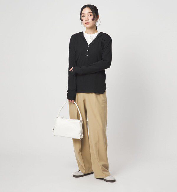 UNITED ARROWS green label relaxing「【WEB限定】＜at ease＞シアーテレコ フード ロングスリーブ カットソー」|Tシャツ・カットソー|