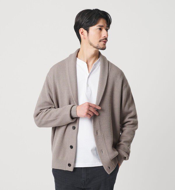 BEAUTY&YOUTH UNITED ARROWS「【WEB限定 WARDROBE SMART】ウォッシャブル ショールカラー カーディガン」|カーディガン|LT.GRAY